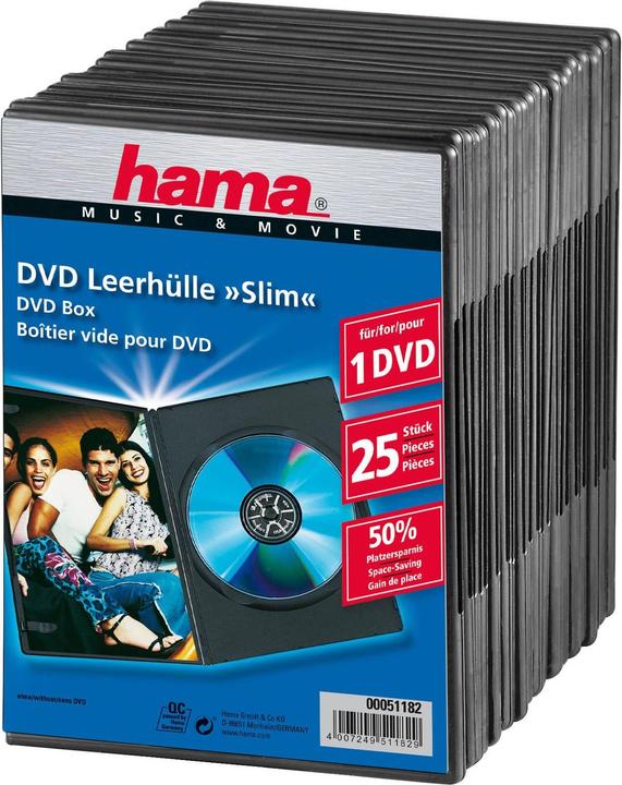 Actual product image Hama 1x25 DVD Sleeve Slim 50% space saving