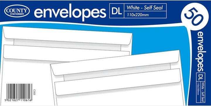 Actual product image Universal Textiles Self-adhesive envelope pack of 50 (22 x 11 cm, 50 x)