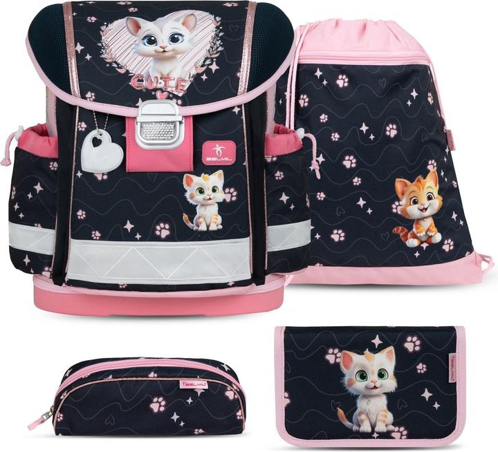 Belmil CLASSY Schulrucksack-Set Cute Kitten (19 l)