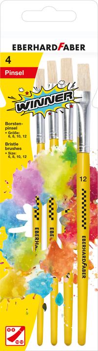 EberhardFaber Pinsel-Set Borsten, 4 Stück (12 mm)