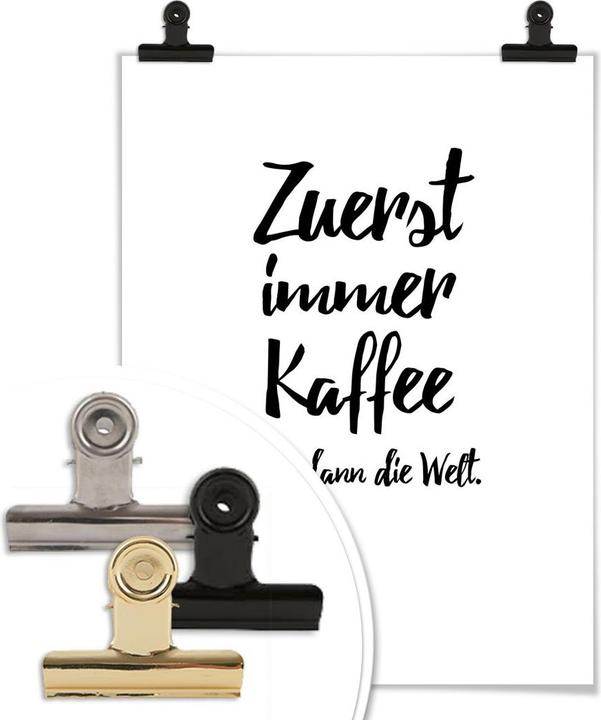 Produktbild Trenddeko Zuerst immer Kaffee und dann die Welt (24 x 30 cm)