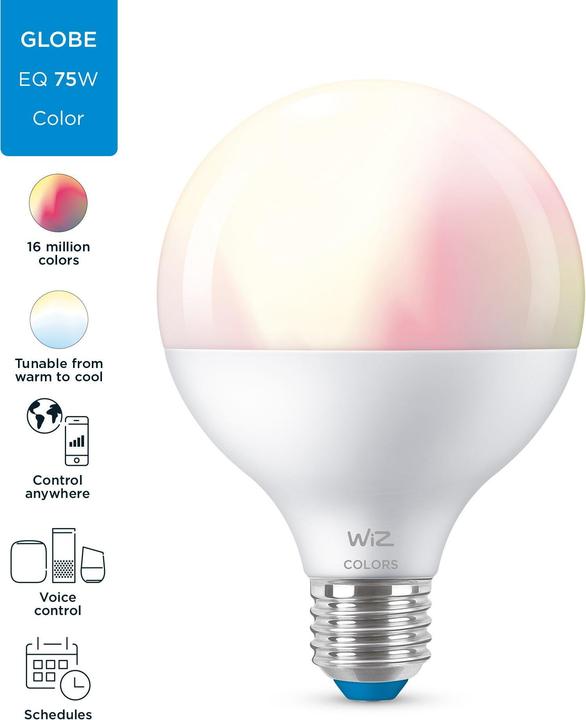 Etichetta energetica WiZ Lampada 75W E27 Globeform (E27, 11 W, 1055 lm, 1 x, F)