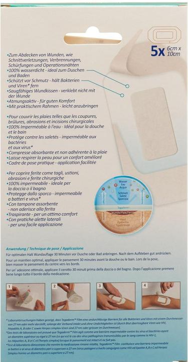 Actual product image 3M Tegaderm+Pad 6x10cm Wound pad 2.5x6cm 5 pcs. (5 x)