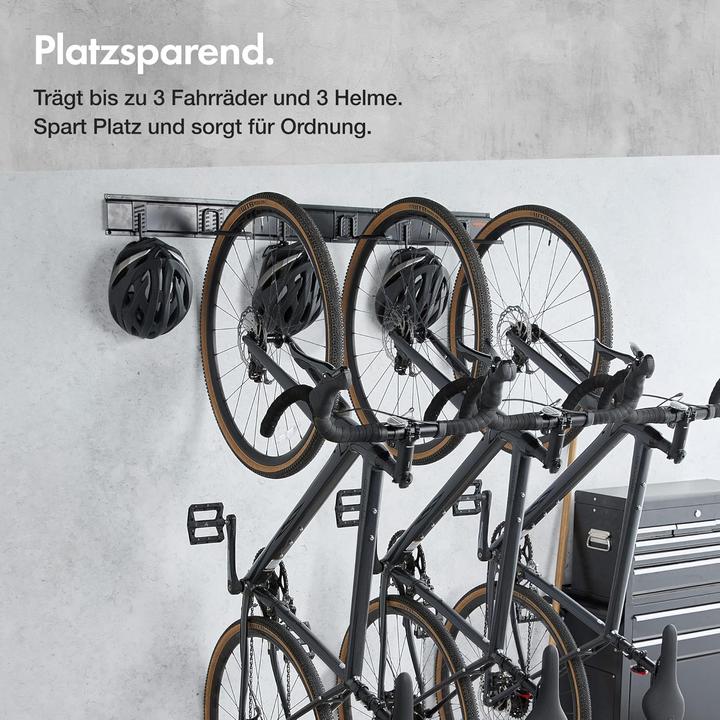 Image du produit VonHaus Velo-Wandhalterung Set für 3 Räder & Helme