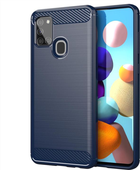Produktbild Cadorabo TPU Ultra Slim carbon edelstahl Kombi Cover (Samsung Galaxy A21s)