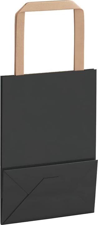 Immagine prodotto VidaXL Sacchetti di carta kraft 50 pezzi con manico nero 15x8x21 cm (Borsa da regalo, 50 x)