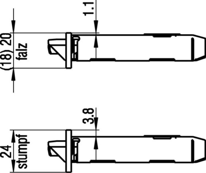 Produktbild BKS Zimmertür-Einsteckschloss 0215 BB 18/ 55/72/8 mm DIN rechts silber käntig Klasse 1 Kunststoff (Einsteckschloss)