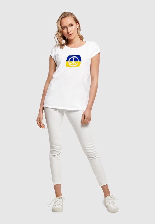 Produktbild Merchcode Ladies Peace - Flag Peace Extended Shoulder T-Shirt - 161391 (XS)