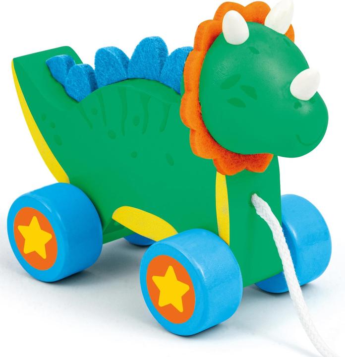 Produktbild Sevi 88043 Wood Eco Smart Holz Nachziehspielzeug Drache 15 x 7 x 12 cm, Nachhaltiges Motorikspielzeu
