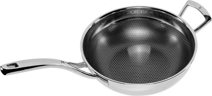 Produktbild WMF Wokpfanne Edelstahlpfanne 28cm Wabenboden Profi Resist Induktion beschichtet (28 cm, Bratpfanne, Edelstahl)