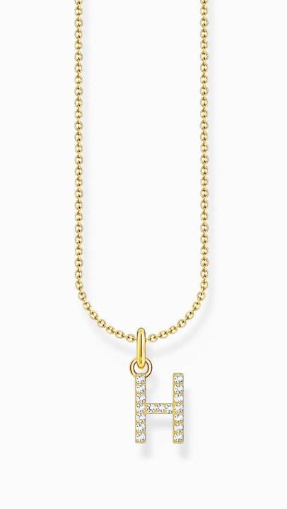 Immagine prodotto Thomas Sabo Catena con ciondolo a forma di lettera H placcato oro (Argento 925, 38 - 45 cm)