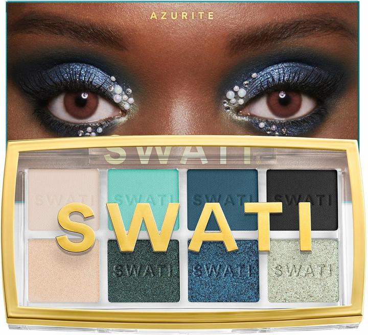 Swati Azurite Eye Shadow Palette (Primer, Black Rose, Emerald, Mint, Lolite, Four Opal, Midnight Sky, Marble)