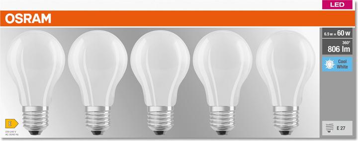 Image du produit Osram Base Led Classic A (E27, 6.50 W, 806 lm, 10 x, E)