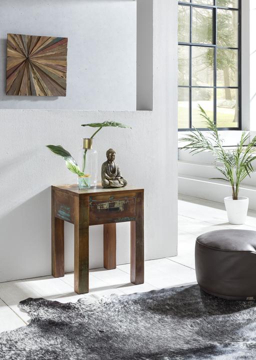 Image du produit FineBuy Tables de chevet en bois massif mangue marron (40 x 40 x 55 cm)