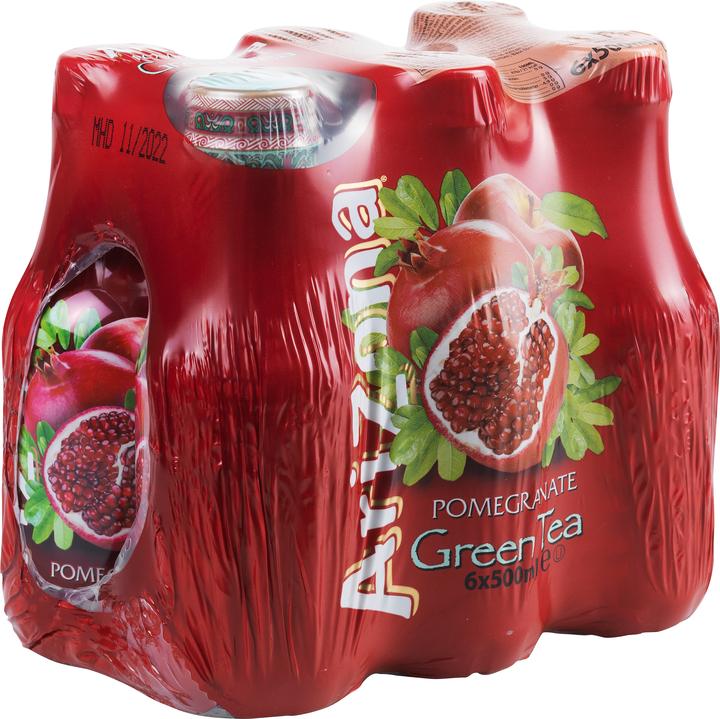 Produktbild AriZona GREEN TEA POMEGRANATE - Eistee (6 x 50 cl)
