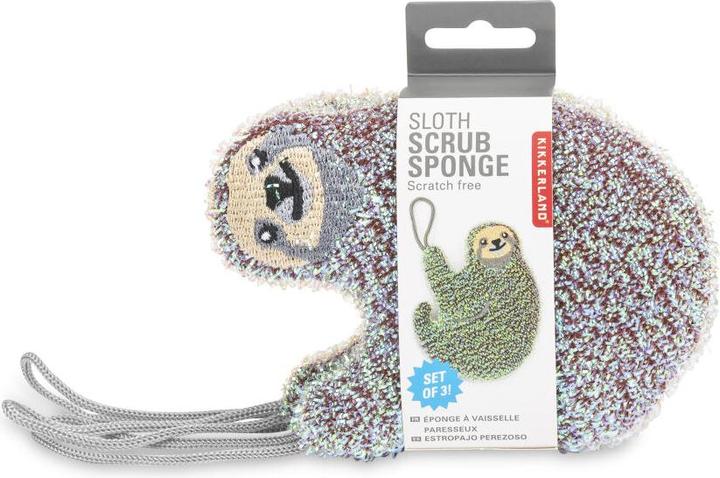 Kikkerland Cleaning sponge sloth 3 pieces (3 pcs.)