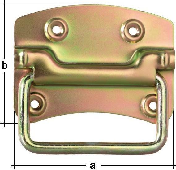 Produktbild Alberts Kistengriff schwer 100 x 80 x 15 mm, Galv. gelb verzinkt (Kistengriffe, 1 Stk.)