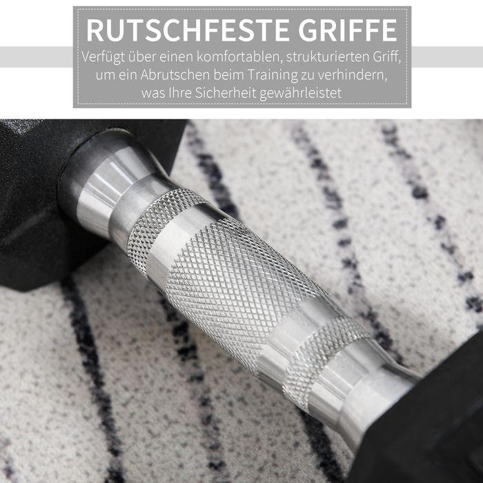 Produktbild Swisshandel24 Hexagon Kurzhanteln 2er Hantel Set Kurzhantelset Gusseisen Hanteln Griff gerändelt Gewichte Metall G (2 x 8 kg)