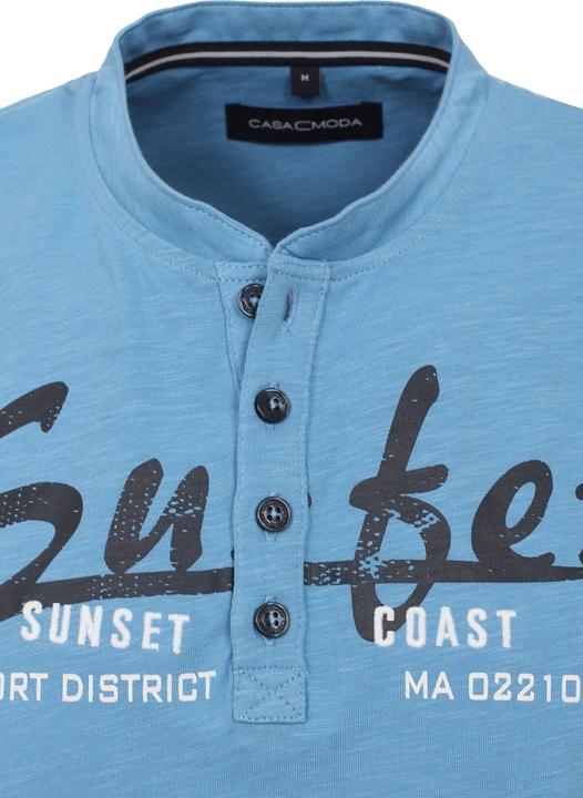 Actual product image Casa Moda T-Shirt Kurzarm-Henley-Shirt mit Print und Stickerei (M)