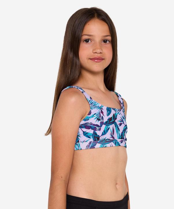 Image du produit Olaian Haut de maillot de bain brassière fleuri réglable Fille - 500 Nora violet