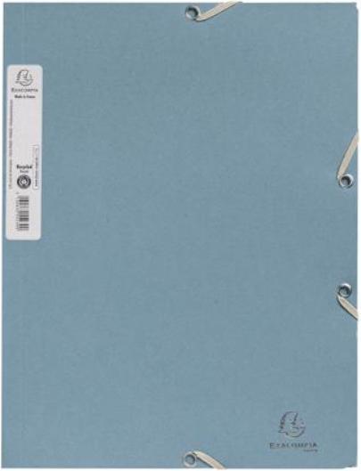 Produktbild Exacompta Sammelmappe A4 mit Gummizugverschluss und 3 Klappen, Recyclingkarton 400g/m2, Kollektion AutentiK (A4, 425 x)