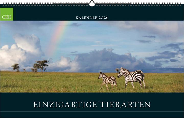 Image du produit Neumann GEOEinzigartigeTierarten2026-Wand-Kalender-Tier-Kalender-Poster-Kalende (58 x 36 cm, Couverture rigide, Allemand)