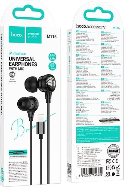 Immagine prodotto Hoco M116 Benevolent Kabelgebundenes Headset Schwarz (Cablato)