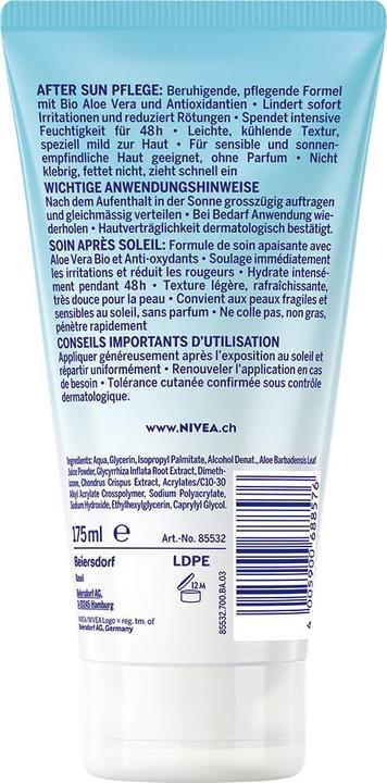 Produktbild NIVEA Sun After Sun Sensitive SOS Tube (Gel, 175 ml)