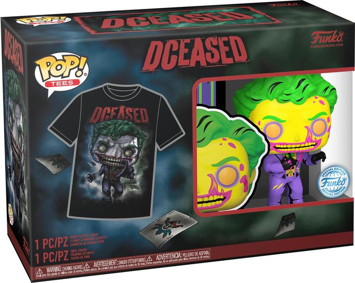 Actual product image Funko Pop! & Tee: Dceased - The Joker (Blacklight) - S