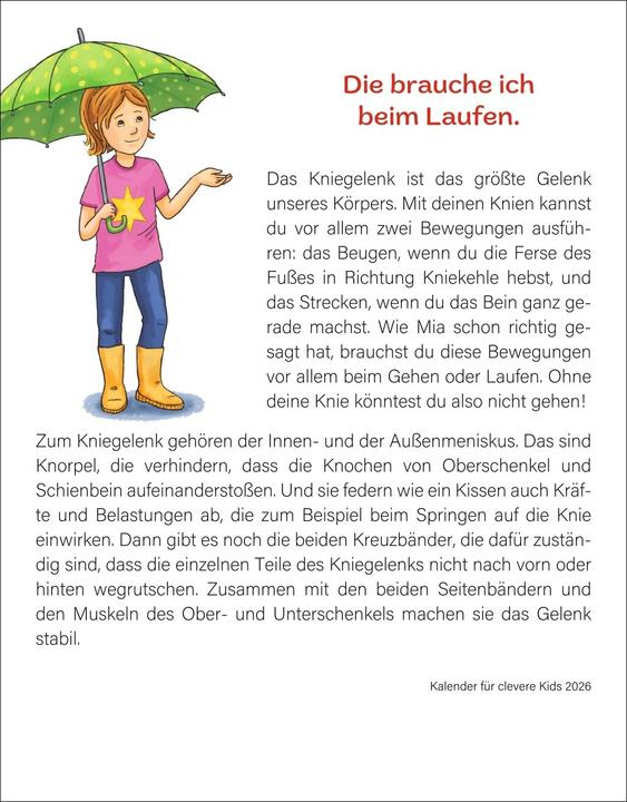 Image du produit Harenberg Kalender für clevere Kids Tagesabreisskalender 2026 (Allemand)