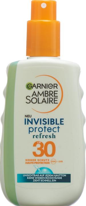 Produktbild Garnier Ambre Solaire Invisible Protect & Refresh Spray LSF 30 (Sonnenspray, SPF 30, 200 ml, 206 g)
