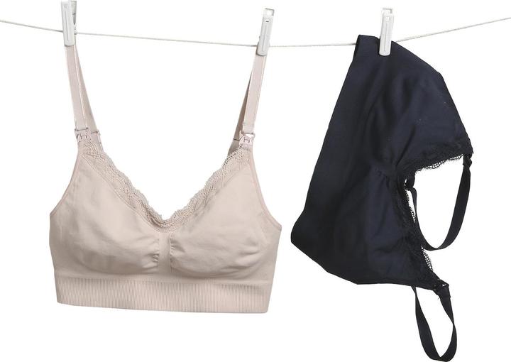 Produktbild Vertbaudet 2er-Pack nahtlose Bustiers für Schwangerschaft und Stillzeit mit Spitze (XL)