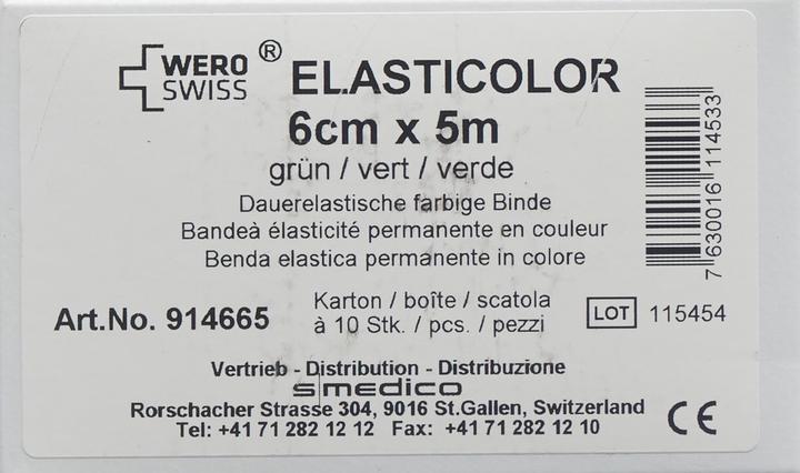 Actual product image Wero Swiss Elasticolor Elastische Binde 5mx6cm grün