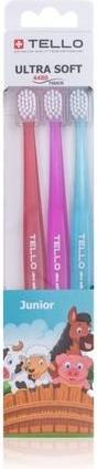 Actual product image Tello Junior Toothbrush 3 Pack for Children (Soft, 3 x)