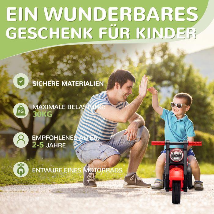 Produktbild Swisshandel24 Kinder Motorrad Rutschauto mit Musik, 1,5V, mit Seifenblasen, 2-5 Jahre, rot