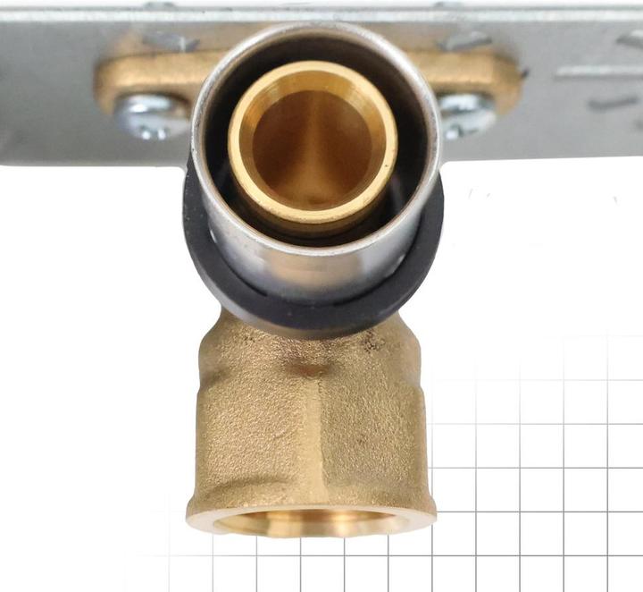 Produktbild Sanpro THPRESS Pressfitting Einzelwandscheibe + Montageplatte abgewinkelt, Größe 20x2, Abmessung 73 - 153 m (Pressverbindung)