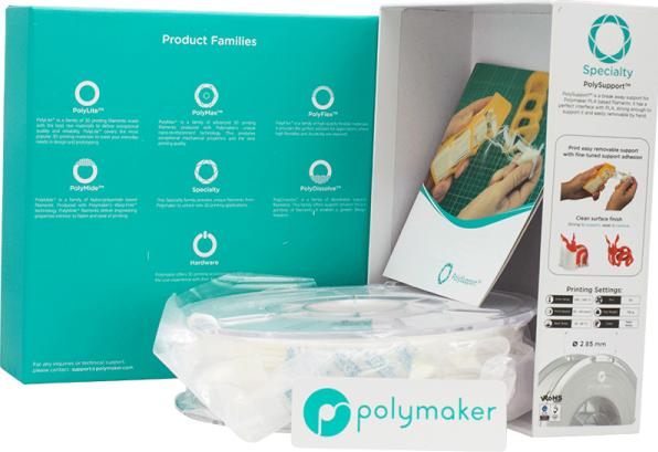 Actual product image Polymaker 70189 - Filament - Polysupport Peel off - white - 750 g (PolySupport, 2.85 mm, 750 g, White)