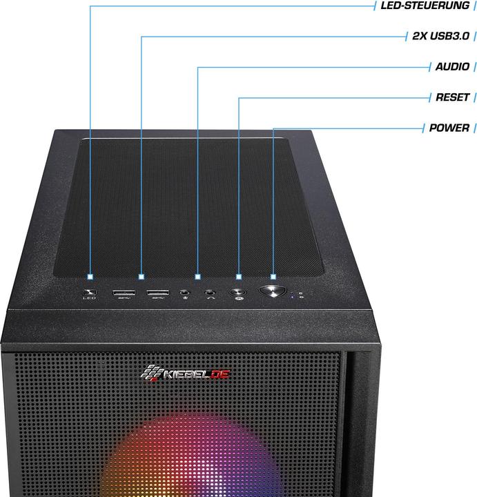 Actual product image Kiebel Gaming PC Allround AMD Ryzen 5 4600G, 16GB DDR4, AMD Radeon graphics, 1TB SSD, Windows 11 (AMD Ryzen 5 4600G, 16.38 GB, 1000 GB)