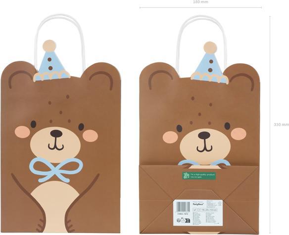 Actual product image Partydeco Gift bag teddy bear 18 x 29 x 10.5 cm, 1 piece (Gift bag, 1 x)