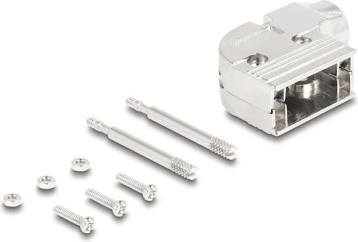 Produktbild Delock D-Sub Gehäuse für 9 Pin Stecker / Buchse 90° gewinkel