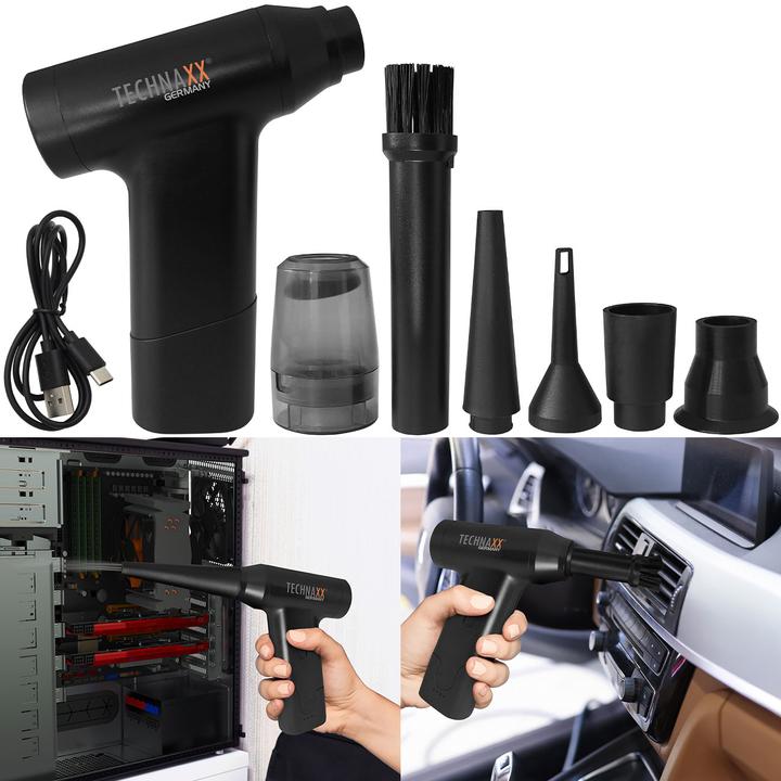 Technaxx Souffleur de poussière sans fil, TX-293, avec fonction d'aspiration, 160 W