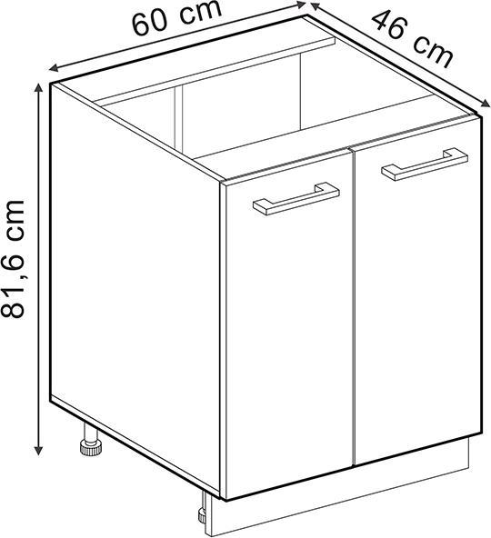 Produktbild Vicco Küchenunterschrank R-Line, Anthrazit Landhaus/Anthrazit, 60 cm ohne Arbeitsplatte