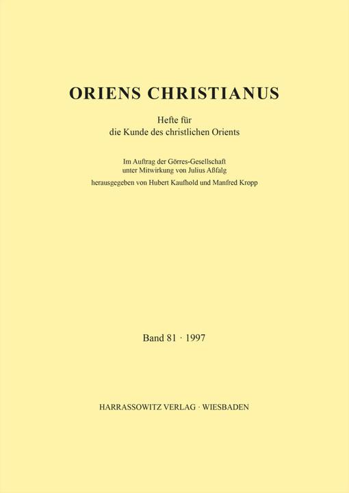 Actual product image Oriens Christianus 81 (1997) (Manfred Kropp, Hubert Kaufhold, 1998)