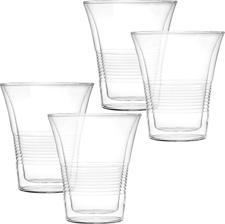 Actual product image Casativo 4er-Set edle Doppelwandgläser mit Riffelung, 220 ml (0.22 l, 4 x)