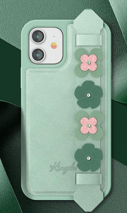 Actual product image Kingxbar The Sweet Series case is decorated with original Swarovski crystals for the iPhone 12 mini green (Apple iPhone 12 mini)