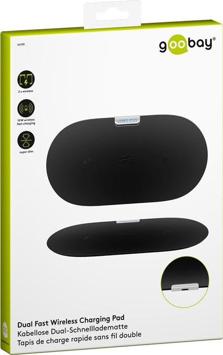 Produktbild Goobay Kabellose Dual-Schnellladematte (10 W)