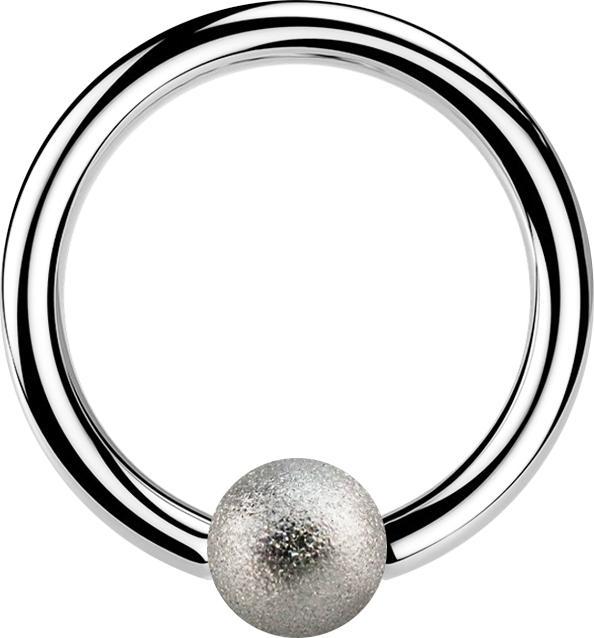 Star Piercing Micro Ball Closure Ring silber gesprenkelt (ohne Messing, Chirurgenstahl 316L)