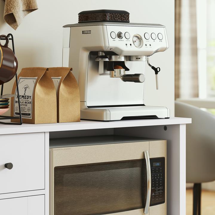 Actual product image Homcom Mikrowellenschrank Spanplatte Weiss
