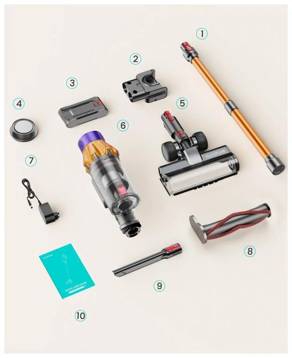 Actual product image Honiture X7 Stick hoover - Cordless - Bagless - Flexible brush (X7)