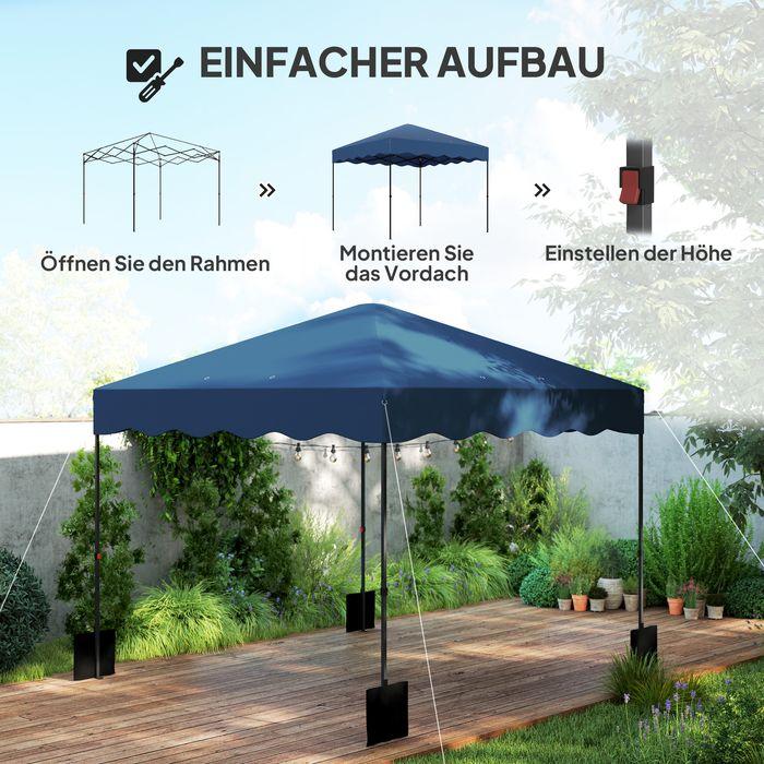 Actual product image Swisshandel24 Faltpavillon ca. 3x3m, wasserabweisend Stabil Winterfest, Dunkelblau (297 cm, 297 cm)
